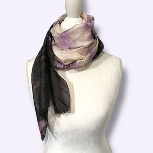 Talbots Multicolored Scarf (Lavender, Black, Cream, Silver) - 66 x 12